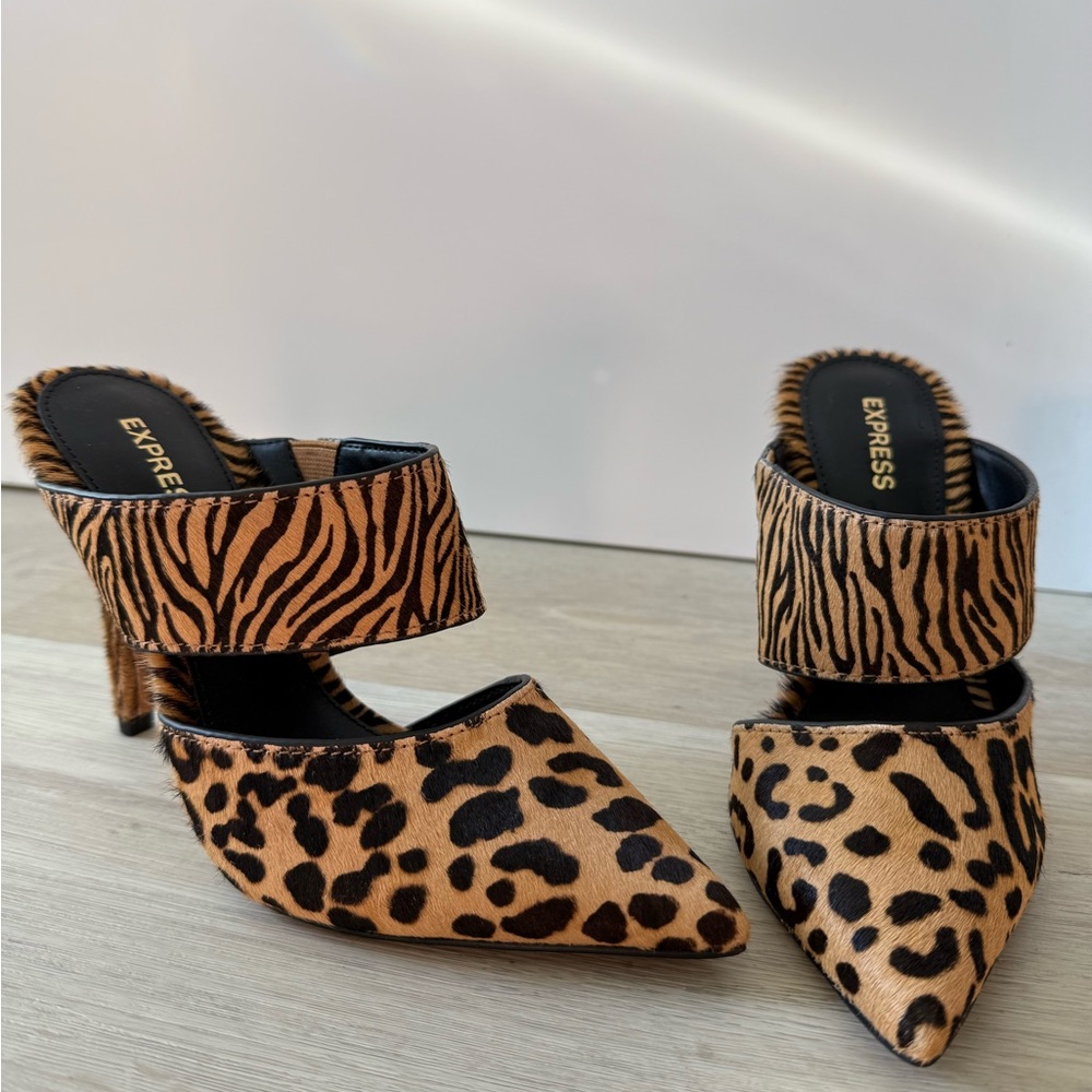 Express Leopard Print Heels Size 6 NWT